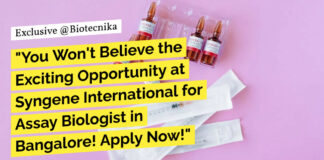 Syngene Life Science Assay Biologist Job Opening - Apply Online