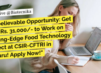 CFTRI Mysuru Project Recruitment - Life Sciences, Biochem, Microbiology Apply Online