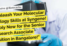 Syngene Research Associate Molecular Biology, Apply Online Now