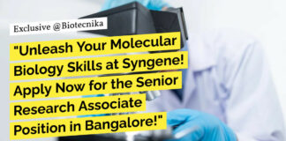 Syngene Research Associate Molecular Biology, Apply Online Now