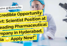 Biology Scientist Job at Dr Reddy's - Apply Online Now