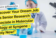 Syngene Life Science Vacancies