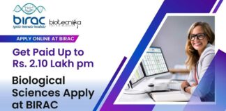 BIRAC Jobs Biological Sciences