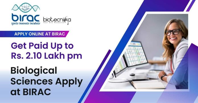 BIRAC Jobs Biological Sciences