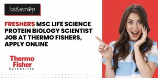 Freshers Biology Scientist Job