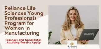 Reliance Life Sciences Young Professionals Program for Women in Manufacturing