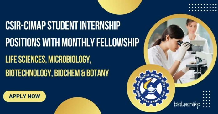 CSIR-CIMAP Student Internship Positions