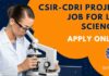CSIR-CDRI Project Job For Life Sciences – Apply Online CSIR-CDRI Project Job