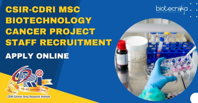 CSIR-CDRI MSc Biotechnology Project