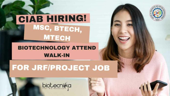 CIAB Biotechnology Attend Walk-In