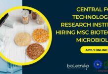 CFTRI Biotechnology Project Associate