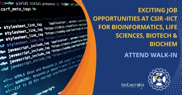 CSIR-IICR Bioinformatics Project Jobs