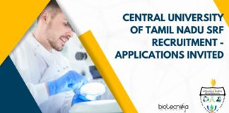 Central University of Tamil Nadu SRF