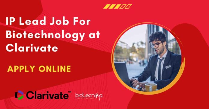 IP Lead Job For Biotechnology