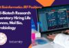 Govt Bioinformatics JRF Positions at SERI-Biotech Research Laboratory, Life Sciences Govt Bioinformatics JRF Positions