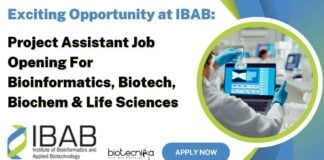 IBAB Project Assistant Jobs For Bioinformatics