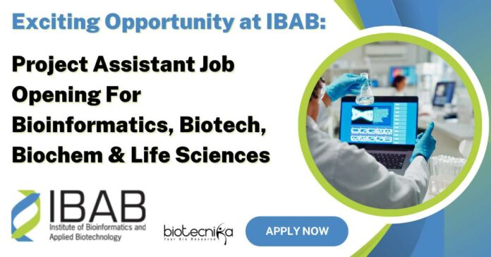 IBAB Project Assistant Jobs For Bioinformatics