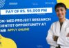 Non-Med Project Research Scientist Opportunity at ICMR With Rs. 56,000 pm Pay – Apply Now Non-Med Project Research Scientist
