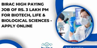 BIRAC Vacancies For Biotechnology
