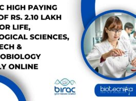 BIRAC Jobs Life Sciences