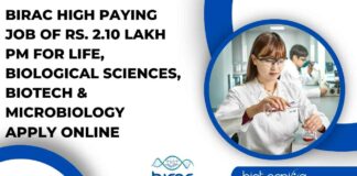 BIRAC Jobs Life Sciences