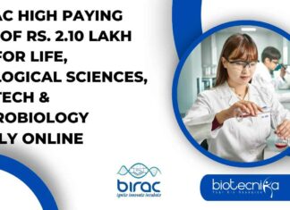 BIRAC Jobs Life Sciences