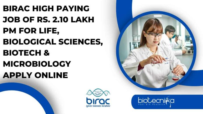 BIRAC Jobs Life Sciences