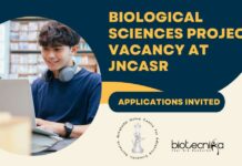 Biological Sciences Project Vacancy