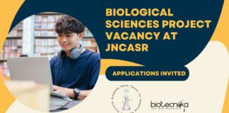 Biological Sciences Project Vacancy