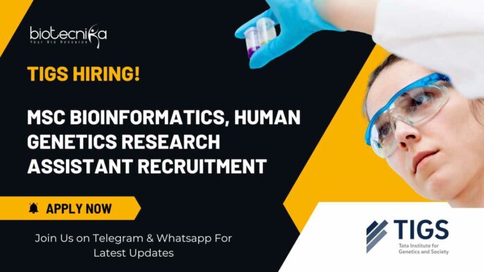 TIGS MSc Bioinformatics Job