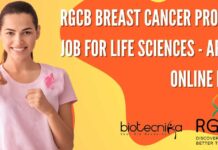 RGCB Breast Cancer Project Job For Life Sciences – Apply Online Now RGCB Cancer Project Job