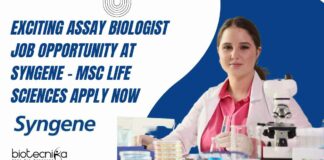 Assay Biologist Job Opportunity at Syngene