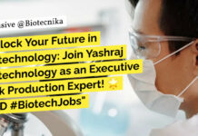Yashraj Biotechnology Hiring!