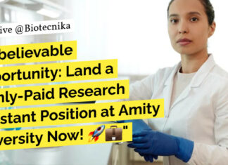 Amity University AIMMSCR Biotech, Biochem, Mol Bio & Life Sciences Research Job - Apply Now