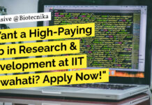 IIT Guwahati Biotechnology Job Openings - Life Sciences Attend Walk-In