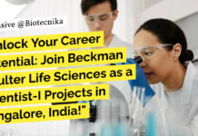 Beckman Coulter Project Scientist Job For Biotech & Biochem, Apply Online