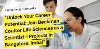 Beckman Coulter Project Scientist Job For Biotech & Biochem, Apply Online