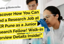 IISER Pune Biology JRF Recruitment! Attend Walk-in Interview