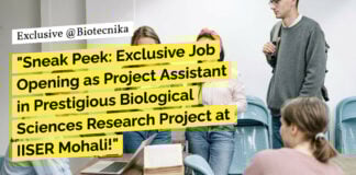 Project Assistant in Biological Sciences