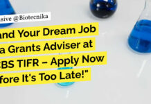 Life Sciences NCBS Grants Adviser Job Opening - Apply Online