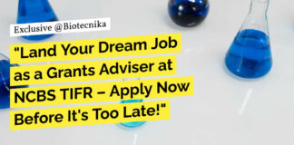 Life Sciences NCBS Grants Adviser Job Opening - Apply Online