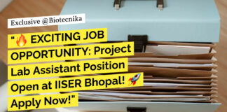 IISER Bhopal Project Vacancy For BSc Life Sciences - Apply Now