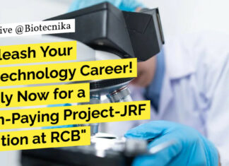 Apply Now for a High-Paying Project-JRF Position at RCB – Life Sciences Eligible Project JRF Life Sciences Job at Regional Centre for Biotechnology