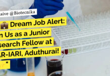 ICAR-IARI BTech Biotech JRF Position Available - Apply Now