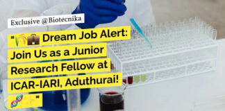 ICAR-IARI BTech Biotech JRF Position Available - Apply Now