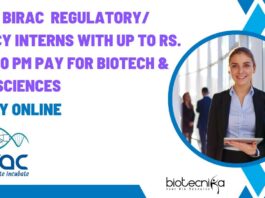 Govt BIRAC Internship