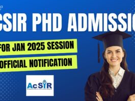 AcSIR PhD Admission Jan 2025