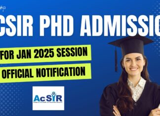 AcSIR PhD Admission Jan 2025