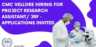 CMC Vellore Hiring For Project Research