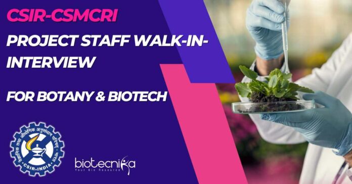 CSMCRI Project Staff Walk-in-Interview
